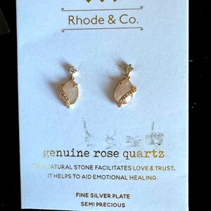 ❤️Rhode & Co. Gold tone with crystal rhinestone Teardrop cut drop earrings